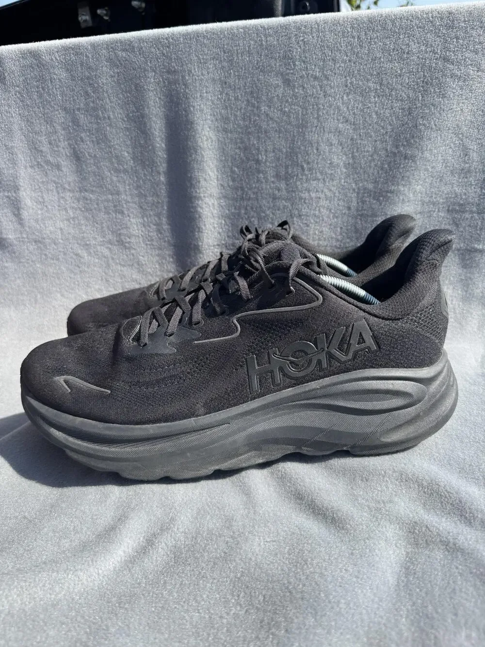 Hoka One One Clifton 10 Shoes Mens Size 13 Black Running 1162030 BBLC Sneakers